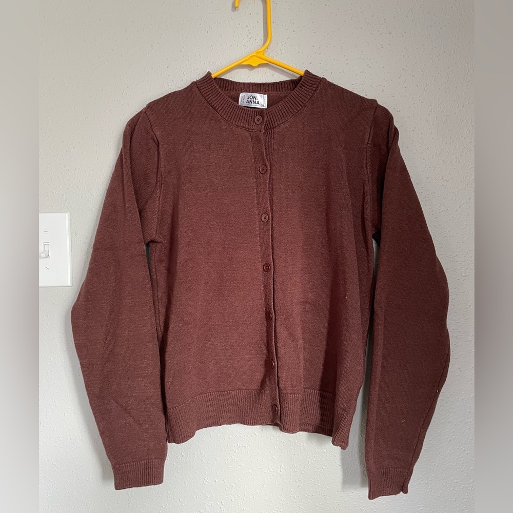 Jon & Anna Chocolate Brown Women's Cardigan size XL